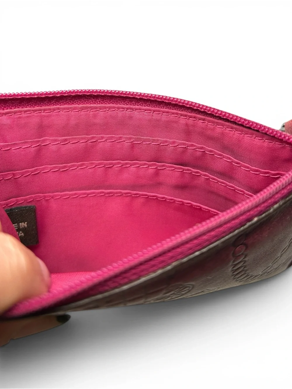 Coach Y2K Metallic Pink Key Pouch Coin Purse Card Holder